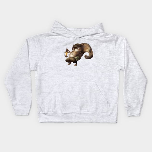 Squirrel Lantern Kids Hoodie by zkozkohi